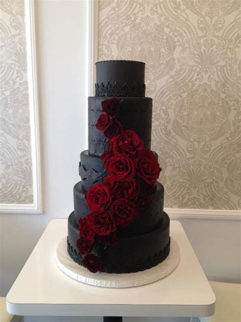 Vanilla Bake Shop | Wedding cake red, Black wedding cakes, Gothic wedding cake