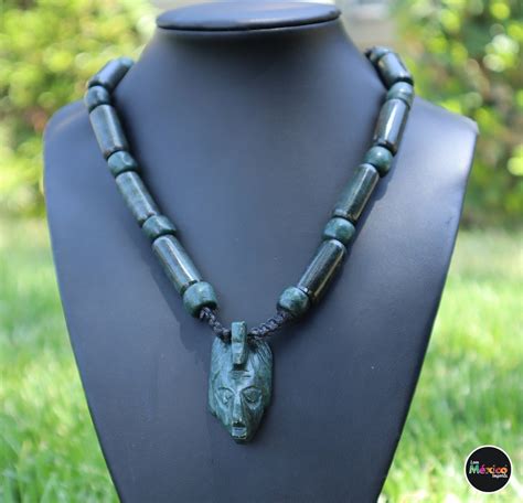 Ceremonial Necklace, Jade Necklace, Mayan Warrior Necklace, Mayan Jade, Jade Beads, Adjustable ...