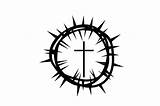 Cross And Crown Of Thorns Coloring Page sketch template