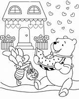Disney Winnie The Pooh Valentines Day Coloring Page sketch template