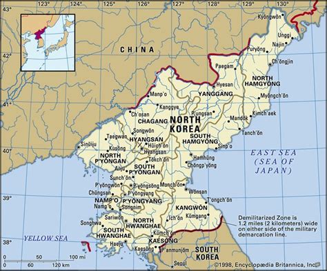 North Korea | Facts, Map, & History | Britannica | North korea map, Map ...