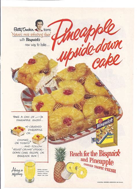 Bisquick Pineapple Upside-Down Cake-Good Housekeeping April, 1954