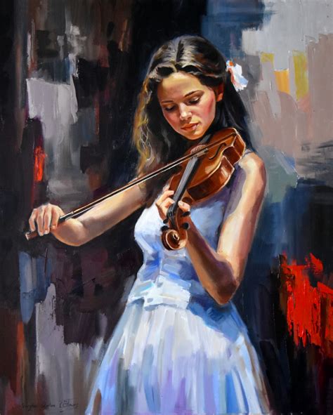 Buy The violin player - painting by Serghei Ghetiu