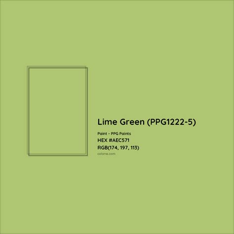 Lime Green (PPG1222-5) Complementary or Opposite Color Name and Code (# ...