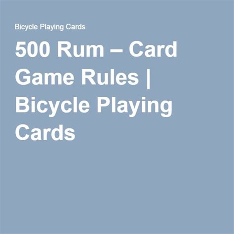 500 Rum – Card Game Rules | Bicycle Playing Cards | Hearts card game ...