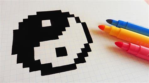 Handmade Pixel Art - How To Draw Yin Yang #pixelart