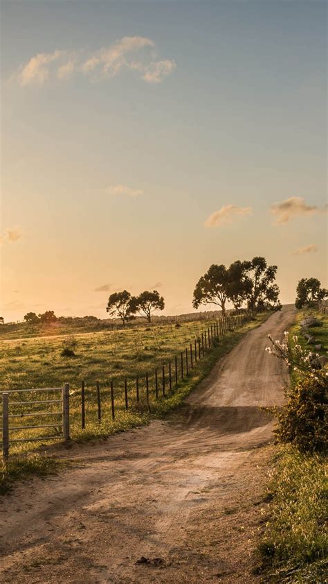 Nature Country Fence Road View iPhone 6 Wallpaper Download | iPhone ...