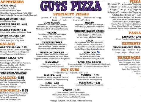 Online Menu of Guys Pizza 81 Restaurant, Anderson, South Carolina ...