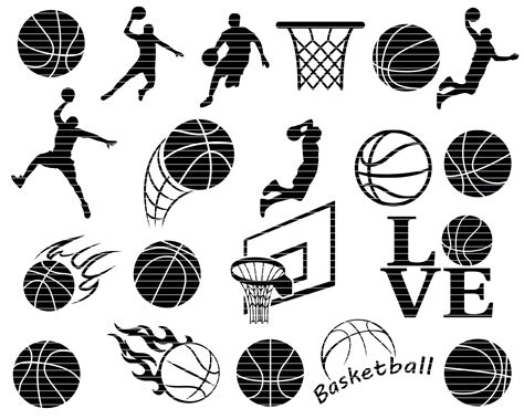 Basketball Clipart Vector Basketball SVG Basketball Cut Files For Silhouette Files for Cricut ...