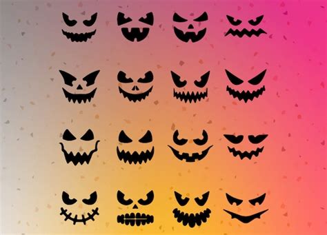 Halloween Faces Pumpkin Faces SVG | Etsy