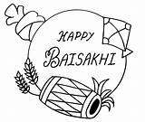 Bhangra Colouring Baisakhi Nisan Vaisakhi Boyama Children  sketch template