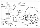 mosque coloring Page For Muslim Kids Activity 8969936 Vector Art At  sketch template