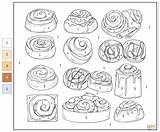 Color By Number Cinnamon Roll coloring Page  Free Printable Coloring sketch template