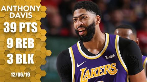 Anthony Davis explodes for 39 points in Lakers vs. Blazers | 2019-20 ...