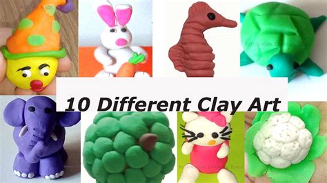 10 Clay Compilation | Clay Art for Kids | DIY | clay modelling competition ideas | clay art ...