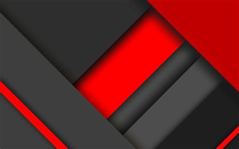 Download wallpapers 4k, material design, red and black, colorful lines ...