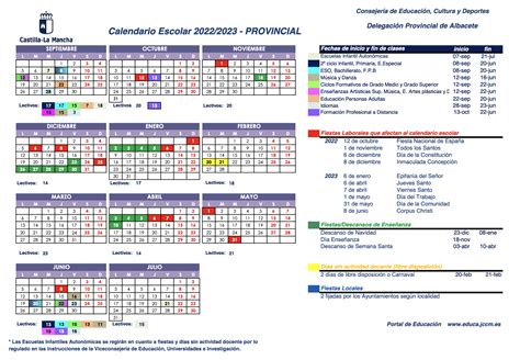 Calendario 2023 Escolar 2024 Castilla La Mancha - IMAGESEE