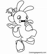 Rabbids Coloring Rabbid Raving Pages Games Invasion Printable  sketch template