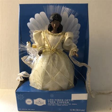 HOLIDAY TIME LED Fiber Optic Angel African American Christmas Tree Topper ~ New $18.90 - PicClick