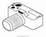 Camera Vector Coloring Page For Kids  Free Cameras Printable sketch template