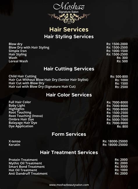 Hair Salon Prices List and Menu Design Ideas (2023)