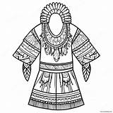 Traditional Indigenous Clothing Coloring Page 25623 20253 sketch template