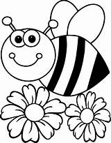 Bee Coloring Page Printable sketch template