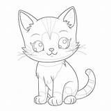 Anime Cat Coloring Pages  Mimi Panda sketch template