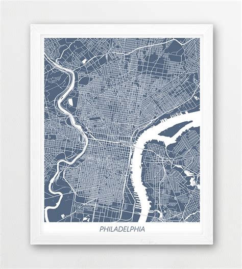 Philadelphia Map Print Philadelphia Map Poster Print | Etsy