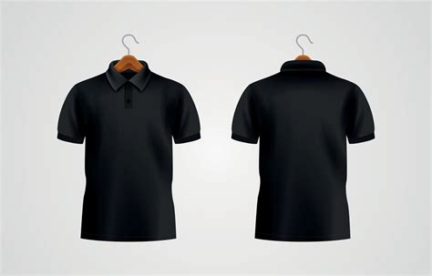 Realistic Black Polo T-Shirt Mock Up 12960460 Vector Art at Vecteezy