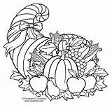 Printable Cornucopia Coloring Page  And Enjoyable Learning sketch template