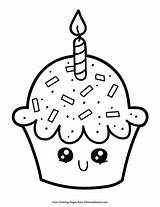Birthday Cupcakes Coloring Pages sketch template