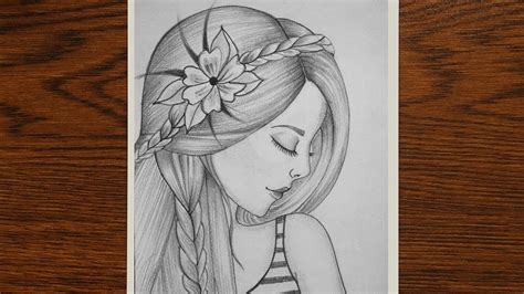 How to draw beautiful hairstyle step by step draw a girl with pencil sketch – Artofit