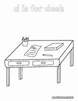 Desk Coloring Pages sketch template