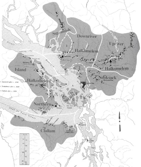 4. Map of the Central Coast Salish area showing the locations of... | Download Scientific Diagram