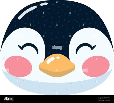 Happy cute penguin face Avatar cartoon kawaii Vector Stock Vector Image ...