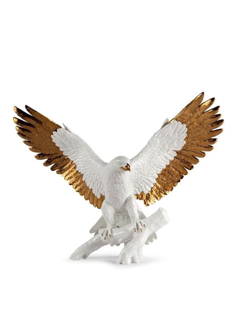 Freedom eagle Sculpture. White and copper - Lladro-Australia