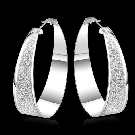 New Beautiful Women's Hoop Earrings Fashion Silver Jewelry | Hoop ...