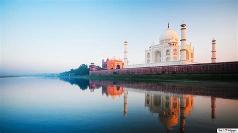 The Taj Mahal Sunset Scenic 2K wallpaper download