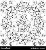 Do Your best coloring Page Royalty Free Vector Image sketch template