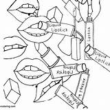 Makeup Coloring Pages Accessories  Free Printable sketch template
