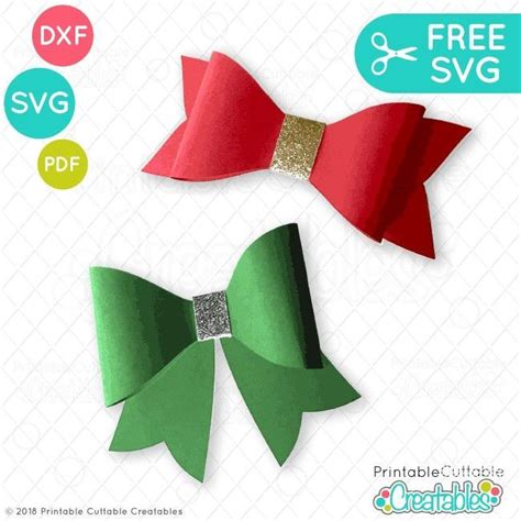 Free 3D Bow SVG File Template for Silhouette & Cricut | Bows, Cricut ...