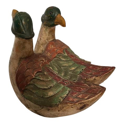 Antique Carved Wood Duck Decoy | Chairish