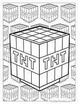 Simple Minecraft TNT Coloring Page  PDF sketch template