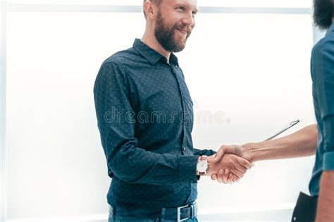 Smiling Business People Shaking Hands in the Office. Stock Photo - Image of lobby, executive ...