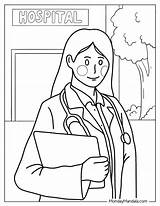 Lady Doctor Coloring Pages sketch template