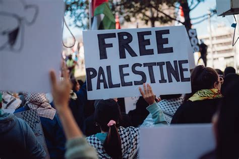 People Holding Banners at Pro Palestine Rally · Free Stock Photo