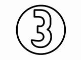 Vibrant Number Three Coloring  Page sketch template