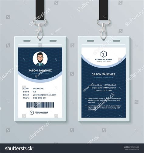 Clean And Modern Employee Id Card Design Template Employee In Company Id Card Design Template ...