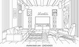 Living Room Coloring Page Of Table Sketch sketch template